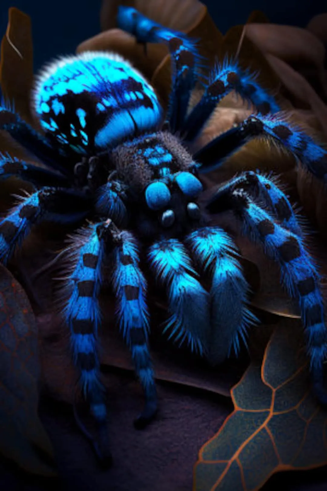 18815 blue tarantula defensive pose